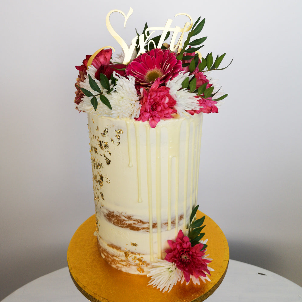 Semi Naked Fresh Flower Cake